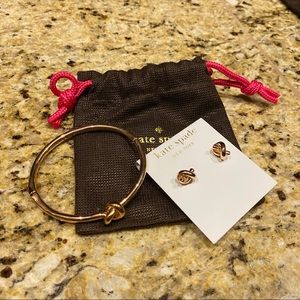Kate spade “sailor’s knot” line - bracelet and earrings (rose gold)